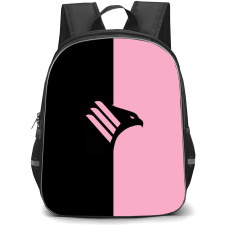 Palermo FC Backpack School Bag StudentPack - Pink Black Logo Vertical