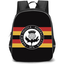 Partick Thistle Backpack School Bag StudentPack - Logo In Black Red And Yellow Stripe Background Football Club