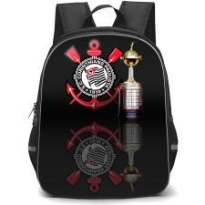 Sport Club Corinthians Paulista Backpack School Bag StudentPack - Sport Club Corinthians Paulista with Logo Dark Reflection Effect