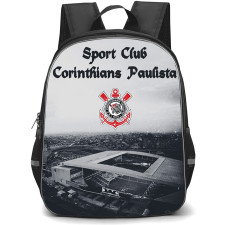 Sport Club Corinthians Paulista Backpack School Bag StudentPack - Sport Club Corinthians Paulista Stadium with Logo Fog Fade Effect