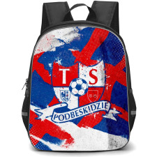 TS Podbeskidzie Bielsko Biala Backpack School Bag StudentPack - Logo In Red And Blue Grunge