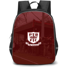 Potters Bar Town Football Club Backpack School Bag StudentPack - Potters Bar Town Football Club Stadium with Logo Crowd Red Effect