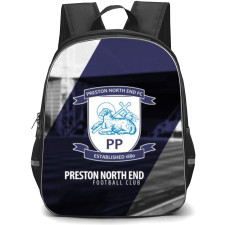 Preston North End F.C. Backpack StudentPack - Preston North End F.C. Logo On Purple Stripe Grayscale Background