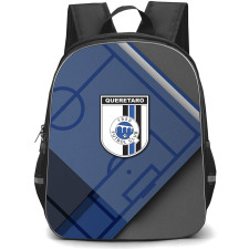 Queretaro Futbol Club Backpack School Bag StudentPack - Queretaro Futbol Club with Logo Diagonal Stripe Blue Effect