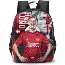 Rasmus Hojlund Backpack StudentPack - Rasmus Hojlund Manchester United F.C. Smiling Portrait On Graphic Art