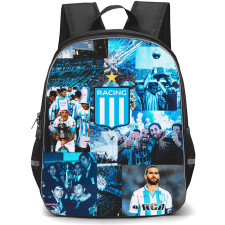 Racing Club Backpack School Bag StudentPack - Racing Club Victory with Logo Collage Sky-Blue Effect