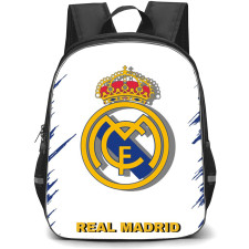 Real Madrid Backpack StudentPack - Real Madrid Logo On Blue Graphic White Background
