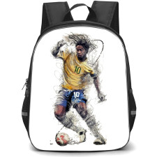Ronaldinho Backpack StudentPack - Ronaldinho Brazil Uniform Scribble Art