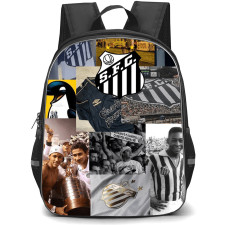 Santos Futebol Clube Backpack School Bag StudentPack - Santos Futebol Clube Stadium with Logo Grid Collage Effect