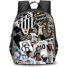 Santos Futebol Clube Backpack School Bag StudentPack - Santos Futebol Clube with Logo Vintage Collage Poster Effect