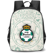 Club Santos Laguna, S.A. de C.V. Backpack School Bag StudentPack - Club Santos Laguna, S.A. de C.V. Logo with Sketch Style Background