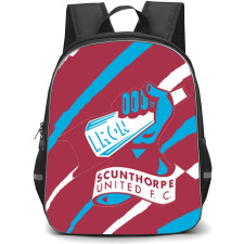 National League Scunthorpe United Backpack School Bag StudentPack - Large logo In Red Blue And White Stripe Background