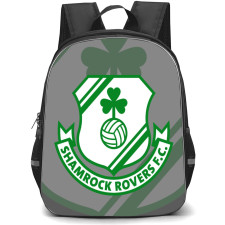 Shamrock Rovers FC Backpack School Bag StudentPack - Logo Overlay Gray Background