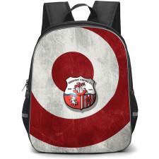 Sheppey United Football Club Backpack School Bag StudentPack - Sheppey United Football Club Logo with Red and White Background