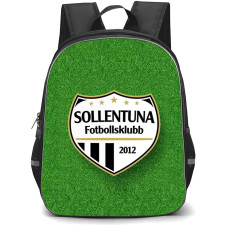 Sollentuna FK Backpack School Bag StudentPack - Sollentuna FK Logo On Green Grass Texture Background Football Club