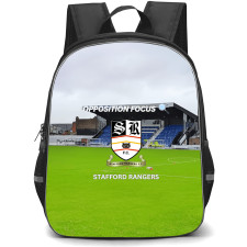 Stafford Rangers Football Club Backpack School Bag StudentPack - Stafford Rangers Football Club Stadium with Logo Pitch Effect