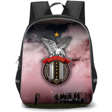 FC Stockholm Internazionale Backpack School Bag StudentPack - FC Stockholm Internazionale Logo On Smoke Flares Background Football Club