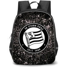 SK Sturm Graz Backpack School Bag StudentPack - Logo In Black And White Paint Splash Background