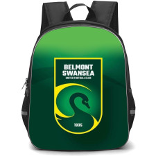Belmont Swansea United Football Club Backpack School Bag StudentPack - Logo In Green Gradient Background