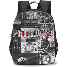 Deportivo Toluca Futbol Club S.A. de C.V. Backpack School Bag StudentPack - Deportivo Toluca Futbol Club S.A. de C.V. Logo with Collage Grid Background