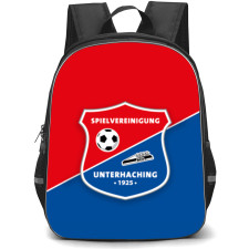 Unterhaching Football Club Backpack School Bag StudentPack - Logo In Red And Blue Background