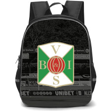 Varbergs BoIS FC Backpack School Bag StudentPack - Varbergs BoIS FC Logo On Black And White Stadium Background Football Club