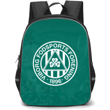 Viborg FF Football Club Backpack School Bag StudentPack - Logo In Green Abstract Background