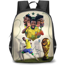 Vinicius Junior Backpack School Bag StudentPack - Vinicius Junior Brazil National Football Team Trophy Theme Collage Poster