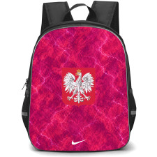 Fifa World Cup 2026 Poland Backpack School Bag StudentPack - Fifa World Cup 2026 Poland Away Flag Design Pattern