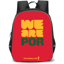 FIFA World Cup 2026 Portugal Backpack School Bag StudentPack - FIFA World Cup 2026 Portugal Slogan Minimalist Poster