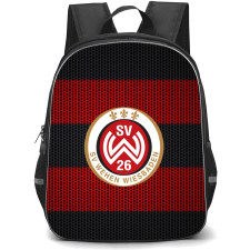 SV Wehen Wiesbaden Backpack School Bag StudentPack - Logo In Red And Black Polka Dot Stripe Football Club