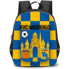 KVC Westerlo Backpack School Bag StudentPack - Logo In Blue And Yellow Checkered Background Football Club