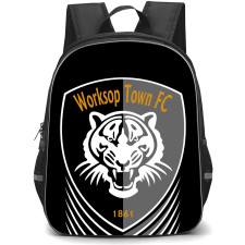 National League North Worksop Town Backpack School Bag StudentPack - Large Logo In Black Background