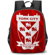 National League York City Backpack School Bag StudentPack - Large Logo In Red Abstract Background