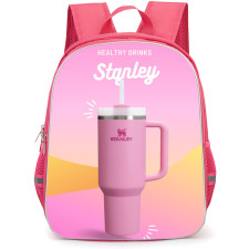 Stanley Backpack StudentPack - Stanley Pink Logo On Beige Background