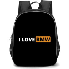 BMW Backpack StudentPack - I Love BMW White Orange Font