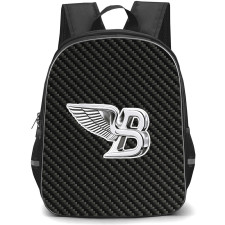 Bentley Flying Spur Backpack School Bag StudentPack - Bentley Flying Spur Logo On Traditional Black Charcoal Carbon Fiber Background