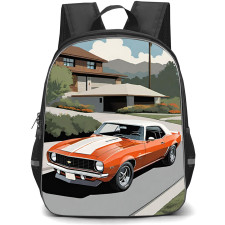 1969 Chevrolet Camaro Z28 Backpack School Bag StudentPack - 1969 Chevrolet Camaro Z28 Classic Orange Illustration Art Poster