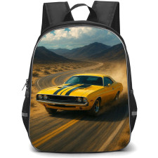 1970 Dodge Challenger Backpack School Bag StudentPack - 1970 Dodge Challenger Running On Highway Illustration Poster