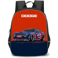 Dodge Challenger SRT Backpack School Bag StudentPack - Dodge Challenger Drift Car Illustration Art On Red Background