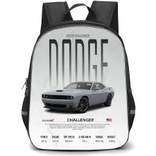 Dodge Challenger Backpack School Bag StudentPack - Dodge Challenger Grey Background Specification Poster
