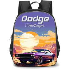 Dodge Challenger Backpack School Bag StudentPack - Dodge Challenger Purple Digital Illustration Art Poster