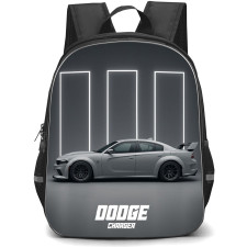 2020 Dodge Charger SRT Hellcat Backpack School Bag StudentPack - 2020 Dodge Charger SRT Hellcat Grey On Neon Background