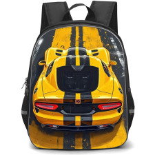 2017 Dodge Vipe ACR Backpack School Bag StudentPack - 2017 Dodge Vipe ACR Yellow Rear View On Middle Of The Road Poster