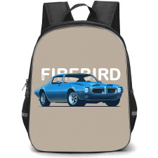 Pontiac Backpack School Bag StudentPack - 1970 Pontiac Firebird Illustration Art On Brown Background