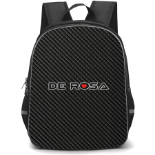 De Rosa Backpack School Bag StudentPack - De Rosa Bike Brand Logo On Carbon Fiber Background