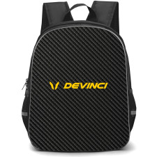De Vinci Backpack School Bag StudentPack - De Vinci Bike Brand Logo On Carbon Fiber Background