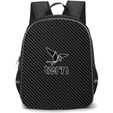 Tern Backpack School Bag StudentPack - Tern Bike Brand Logo On Carbon Fiber Background