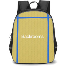 Backrooms Backpack School Bag StudentPack - Backrooms Blue Exit Door Poster