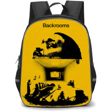 Backrooms Backpack School Bag StudentPack - Backrooms Entity Illustration Poster
